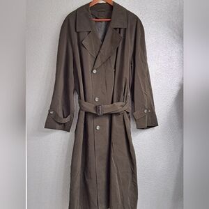 Evan Piccone Olive Double Breasted Trench / Overcoat   Size 44 Regular